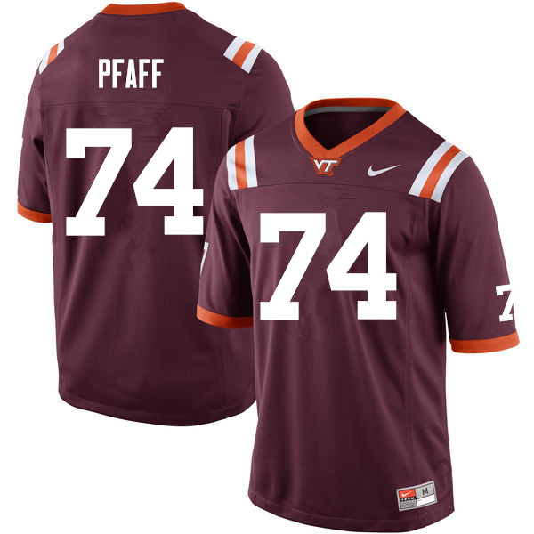 Men #74 Braxton Pfaff Virginia Tech Hokies College Football Jerseys Sale-Maroon